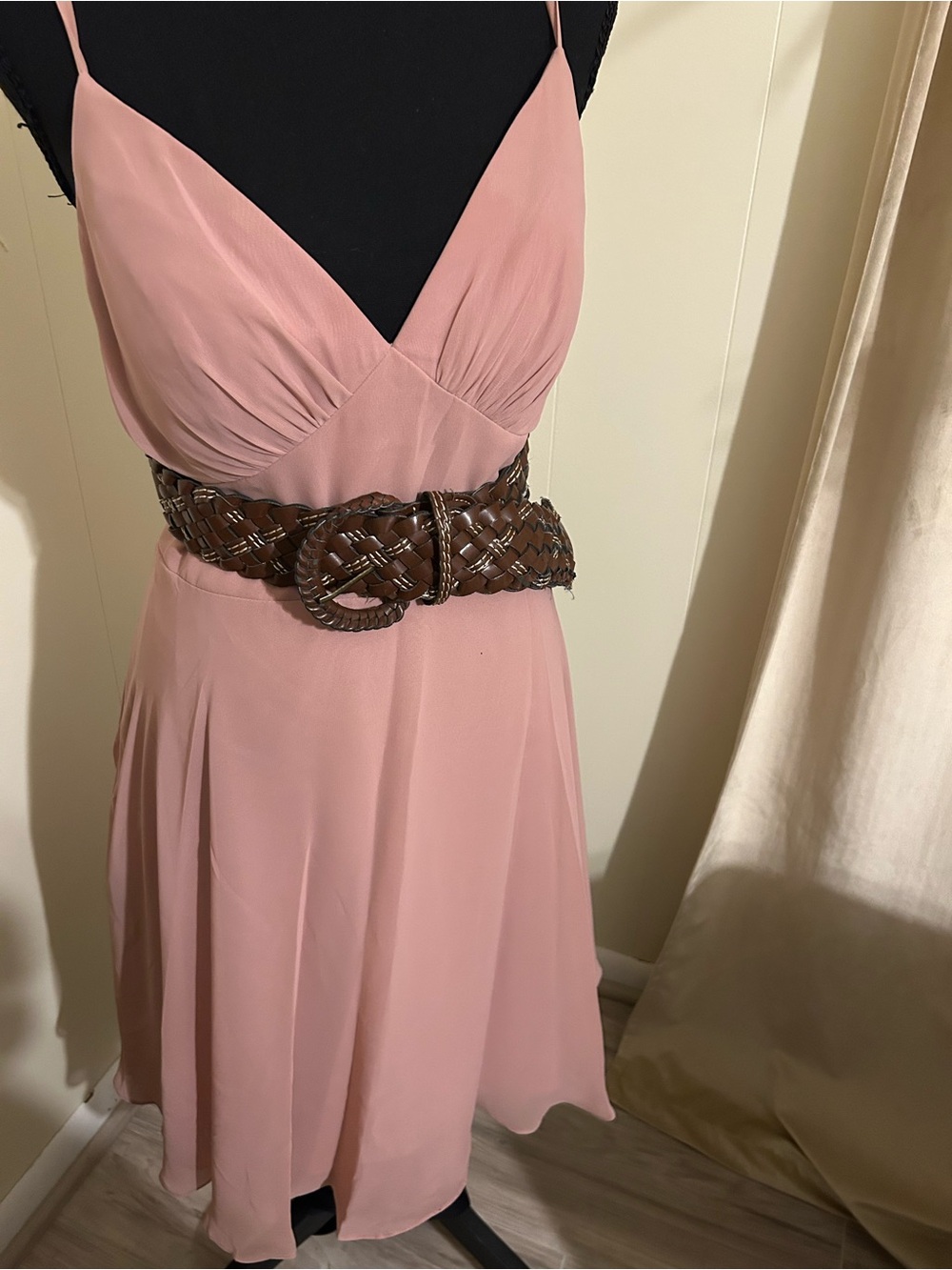 Blush Pink Spaghetti Strap Mini Dress